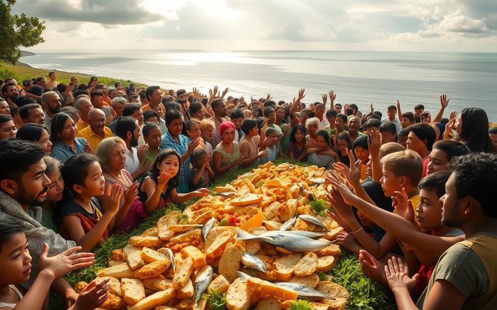 Milagre da multiplicação dos pães e peixes Milagre da multiplicação dos pães e peixes